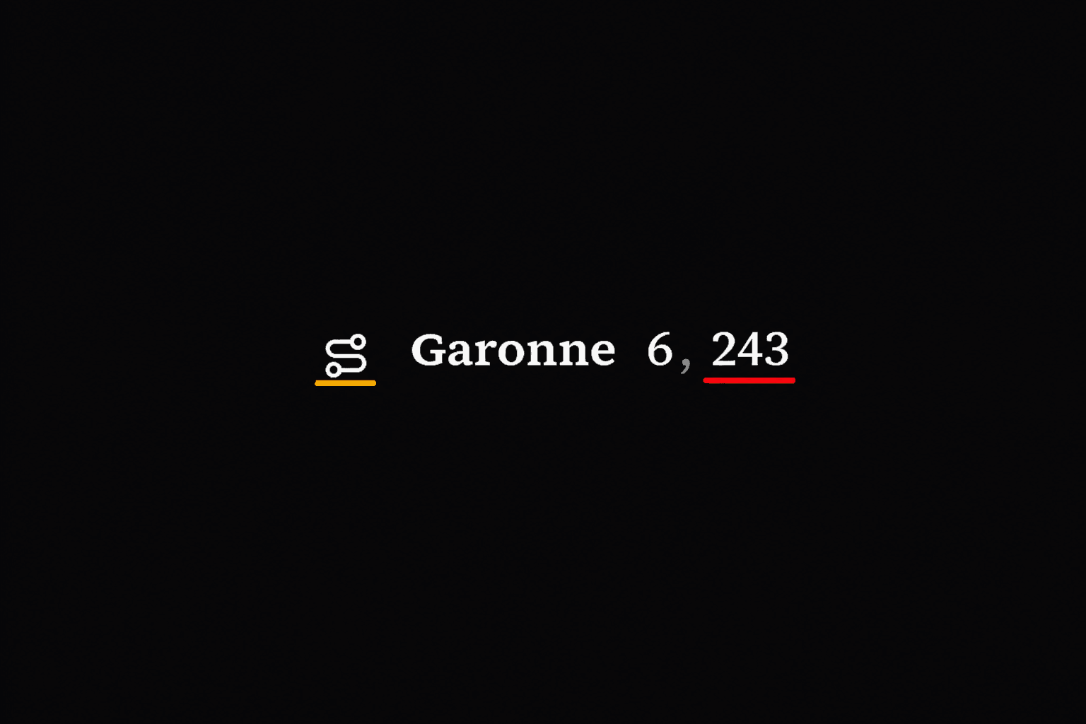 The subject-index entry Garonne with locators 6 and 243, with page 243 underlined for review.